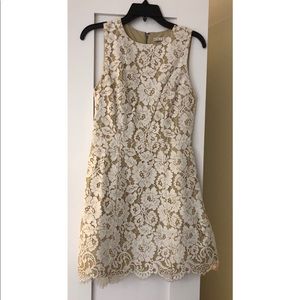 Alice and Olivia Ivory Lace Dress